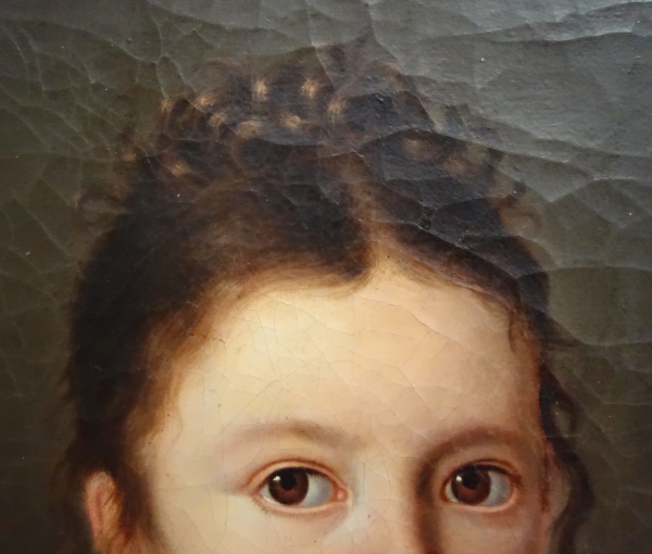 Ecole Française du début XIXe siècle, portrait de petite fille au collier de corail - époque Empire