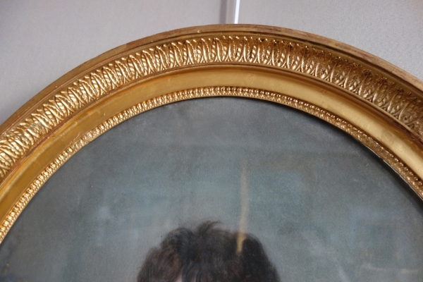 Ecole Française du début XIXe siècle, portrait pastel d'un jeune aristocrate sous l'Empire