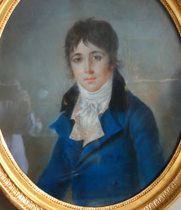 Ecole Française du début XIXe siècle, portrait pastel d'un jeune aristocrate sous l'Empire