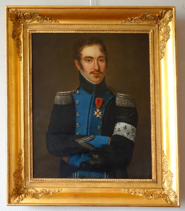 Tall portrait of a royalist officer during Empire period - early 19th century