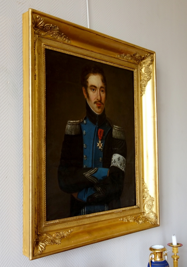 Tall portrait of a royalist officer during Empire period - early 19th century