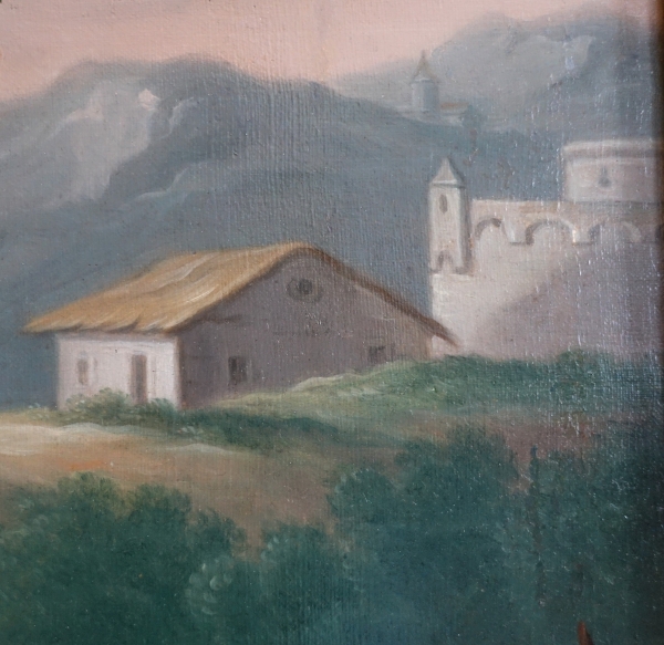Portrait d'enfant en Flore ou Cérès, huile sur toile Empire signée Joseph Rosie 1801 - 115cm x 81cm