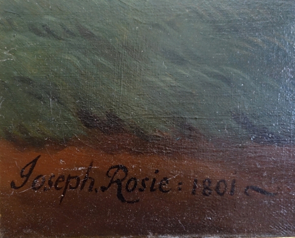 Portrait d'enfant en Flore ou Cérès, huile sur toile Empire signée Joseph Rosie 1801 - 115cm x 81cm