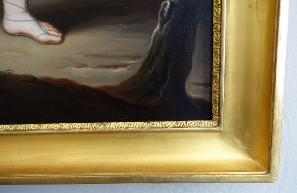 Portrait d'enfant en Flore ou Cérès, huile sur toile Empire signée Joseph Rosie 1801 - 115cm x 81cm