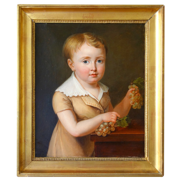 Empire portrait of a child, early 19th century painting attributued to Jeanne-Elisabeth Chaudet