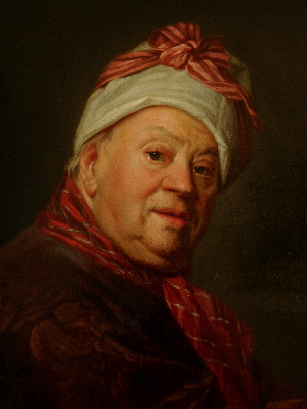 18th century French school, follower of E. Aubry : portrait of painter Etienne Jeaurat