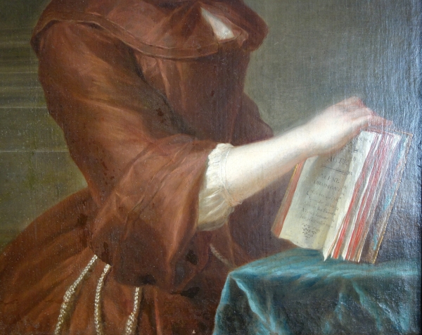 Ecole Française du XVIIIe siècle, portrait d'une fausse dévote, suiveur de Nattier