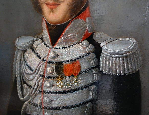 Portrait de Gabriel F. d'Herisson, officier des Gardes Corps du Roi Charles X, époque Restauration