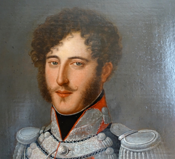 Portrait de Gabriel F. d'Herisson, officier des Gardes Corps du Roi Charles X, époque Restauration