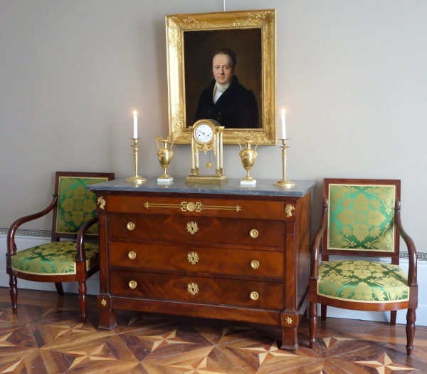 Jean François Garneray, élève de David : portrait d'homme d'époque Restauration, huile sur toile