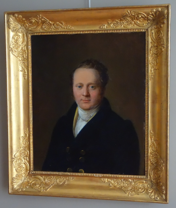 Jean François Garneray, élève de David : portrait d'homme d'époque Restauration, huile sur toile