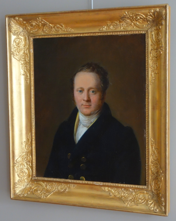 Jean François Garneray, élève de David : portrait d'homme d'époque Restauration, huile sur toile