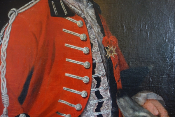 Portrait du Marquis de La Tour du Pin en uniforme de Dragons, huile sur toile vers 1750