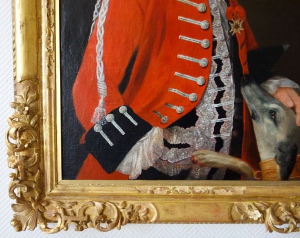 Portrait du Marquis de La Tour du Pin en uniforme de Dragons, huile sur toile vers 1750