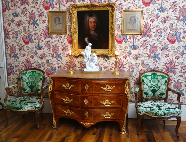 Ecole Française du XVIIIe siècle, portrait d'aristocrate officier en cuirasse, époque Régence