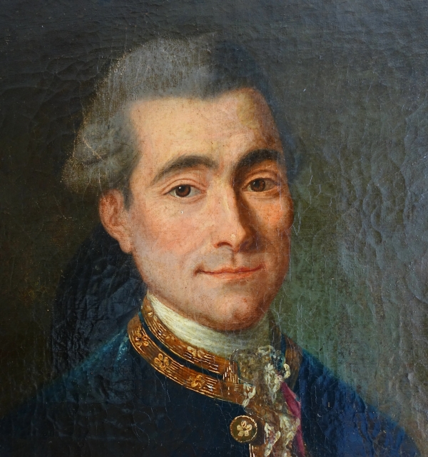 Portrait d'un officier de Marine avec son sextant - époque Louis XV - huile sur toile - 75cm x 97cm