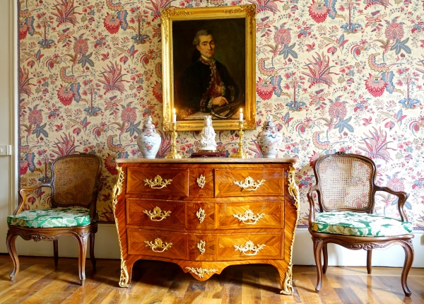 Portrait d'un officier de Marine avec son sextant - époque Louis XV - huile sur toile - 75cm x 97cm