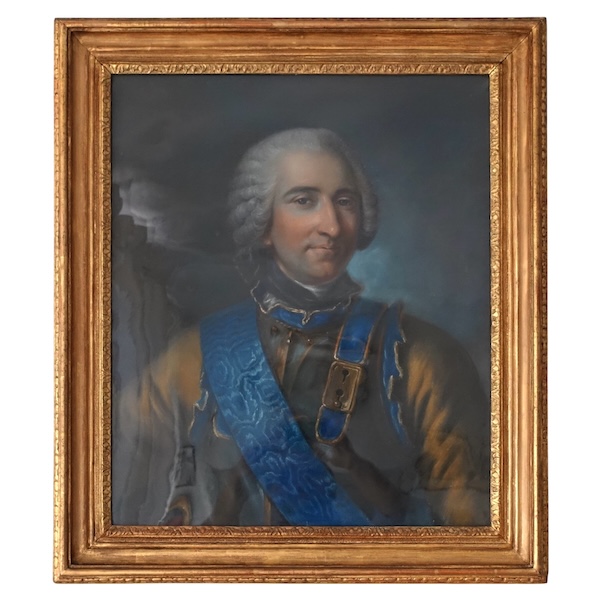 Claude Pougins de Saint Aubin : pastel portrait of Comte de Guerchy circa 1760