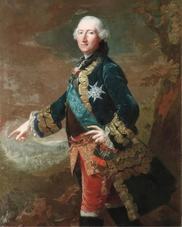 Claude Pougins de Saint Aubin : pastel portrait of Comte de Guerchy circa 1760