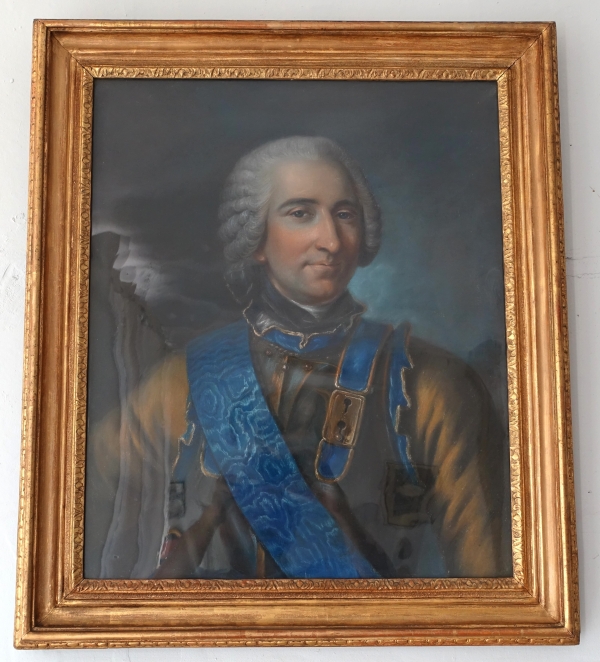 Claude Pougins de Saint Aubin : pastel portrait of Comte de Guerchy circa 1760