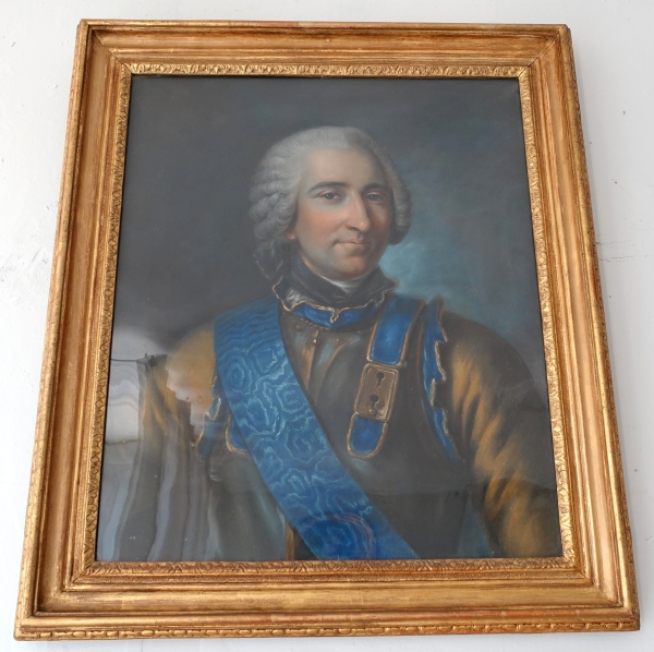 Claude Pougins de Saint Aubin : pastel portrait of Comte de Guerchy circa 1760