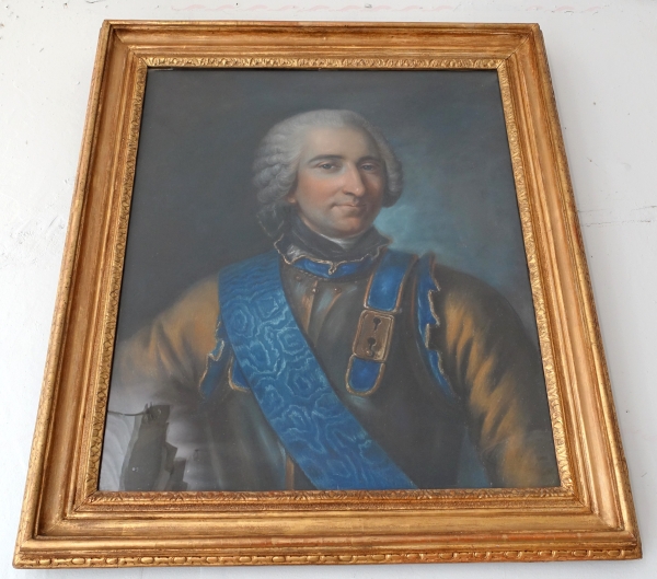Claude Pougins de Saint Aubin : pastel portrait of Comte de Guerchy circa 1760