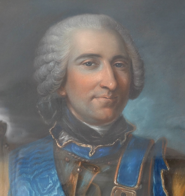 Claude Pougins de Saint Aubin : pastel portrait of Comte de Guerchy circa 1760