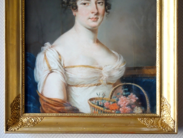 Portrait d'une princesse sous l'Empire - pastel 62cm x 74cm