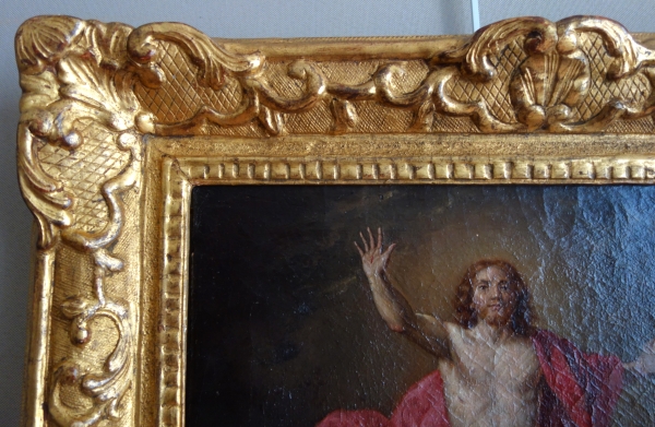 Christ Resurrection after Van Loo, oil on canvas, Louis XIV gilt wood frame