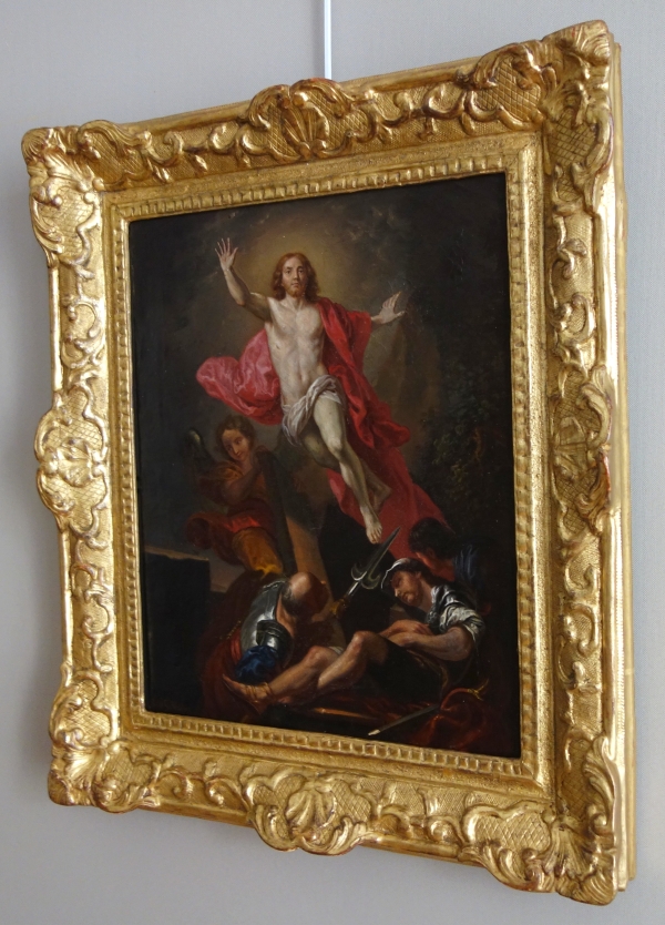Christ Resurrection after Van Loo, oil on canvas, Louis XIV gilt wood frame