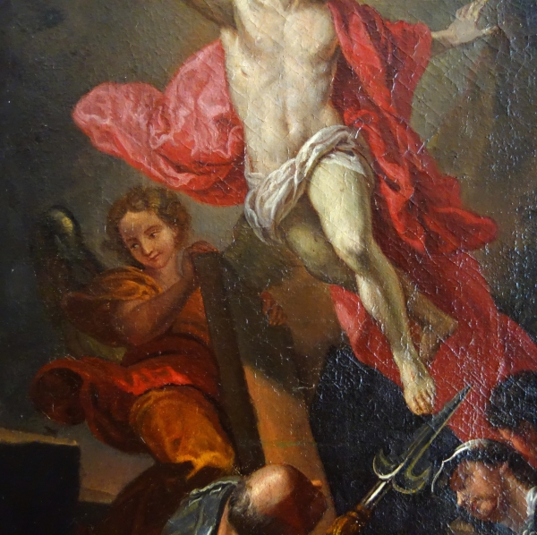 Christ Resurrection after Van Loo, oil on canvas, Louis XIV gilt wood frame