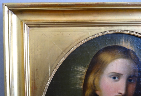 Ecole Française du début XIXe siècle, Le Sacré Coeur de Jésus, huile sur toile traditionaliste