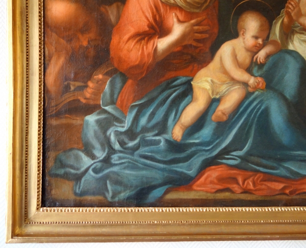 17th century Flemish school, follower of Van Oost : Holy Family - oil on canvas