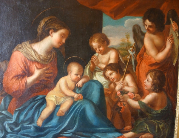 17th century Flemish school, follower of Van Oost : Holy Family - oil on canvas