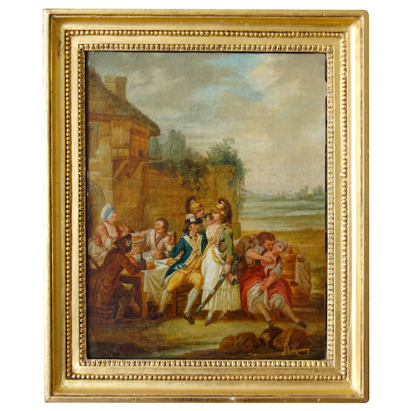 18th century French school, picturesque scene at the inn circa 1780