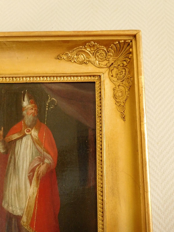 18th century French school : Saint Nicholas, oil on canvas