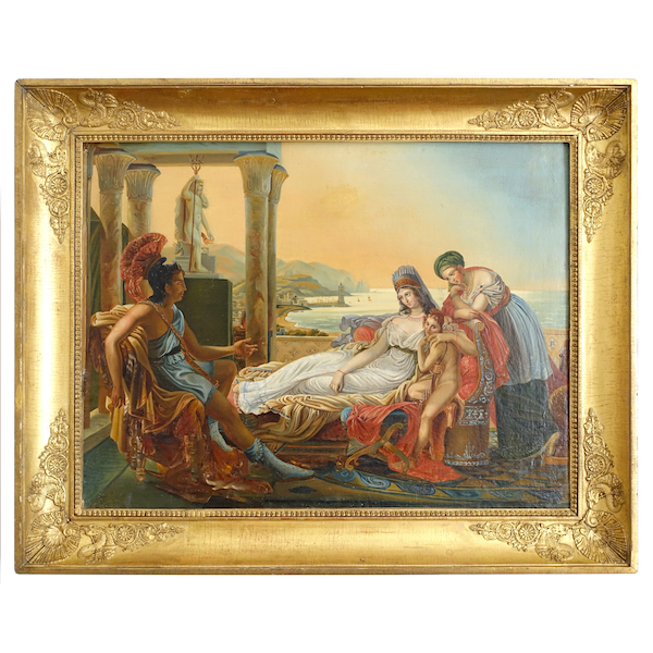Aeneas telling Dido about the misfortunes of Troy - 19th century oil on canvas - 98cm x 79cm