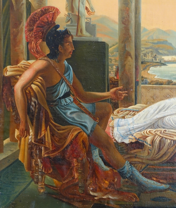 Aeneas telling Dido about the misfortunes of Troy - 19th century oil on canvas - 98cm x 79cm