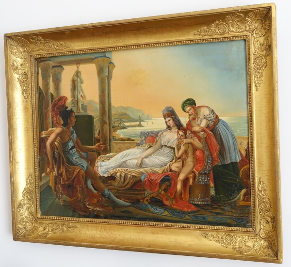 Aeneas telling Dido about the misfortunes of Troy - 19th century oil on canvas - 98cm x 79cm