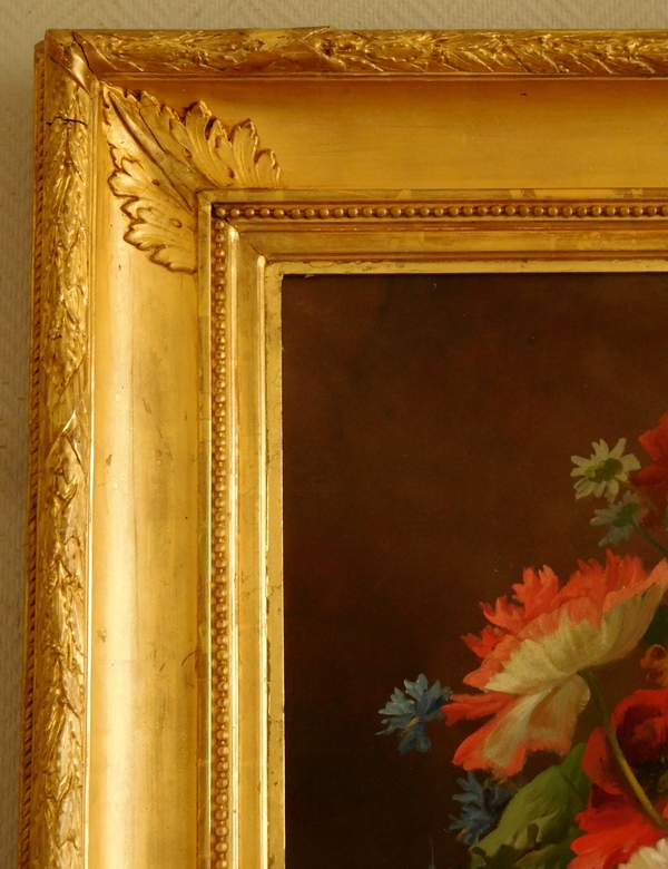 Large flowers painting - oil on canvas signed Clement Gontier - circa 1900 - 91cm x 108cm