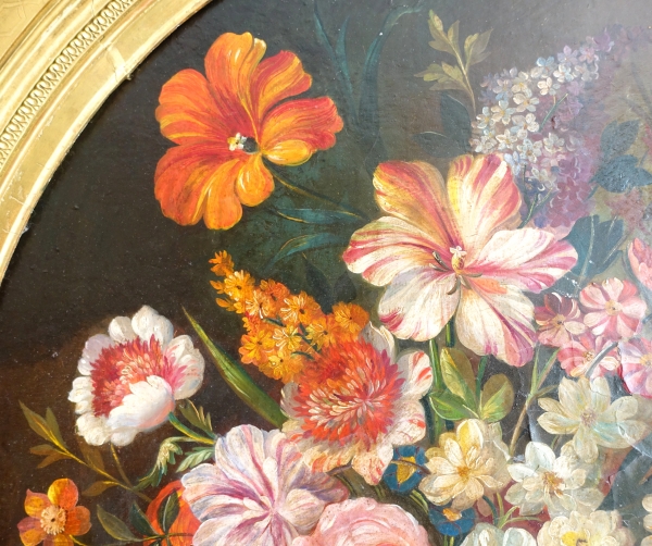 18th century French school, follower of Vallayer Coster : bouquet of flowers, oil on canvas - 84cm x 97cm