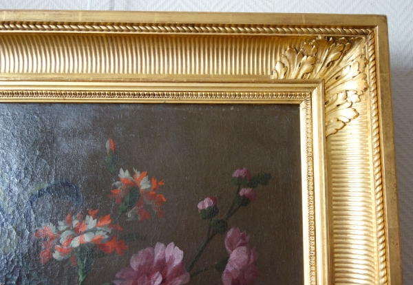 Ecole Française du XIXe siècle : tableau de fleurs vers 1800 - 81,5cm x 70,5cm