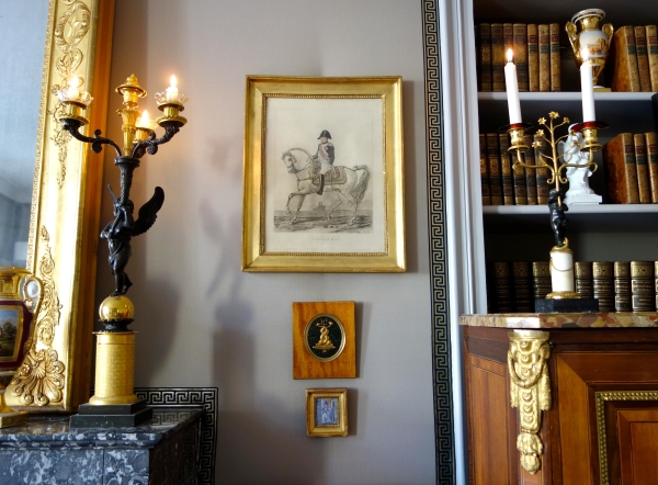 Miniature picture of a grenadier and beautiful lady - gouache - early 19th century