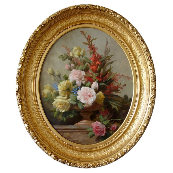 19th century French school : flowers in a vase circa 1880