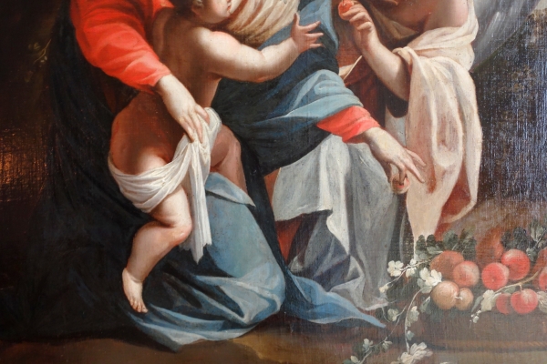 Virgin Mary and Child served by an angel after S. Vouet - 18th century - 110cm x 95cm