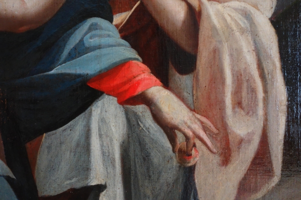 Virgin Mary and Child served by an angel after S. Vouet - 18th century - 110cm x 95cm