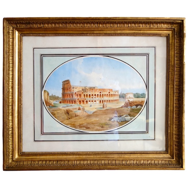 Victor-Jean Nicolle : view of the Coliseum in Roma, late 18th century watercolour