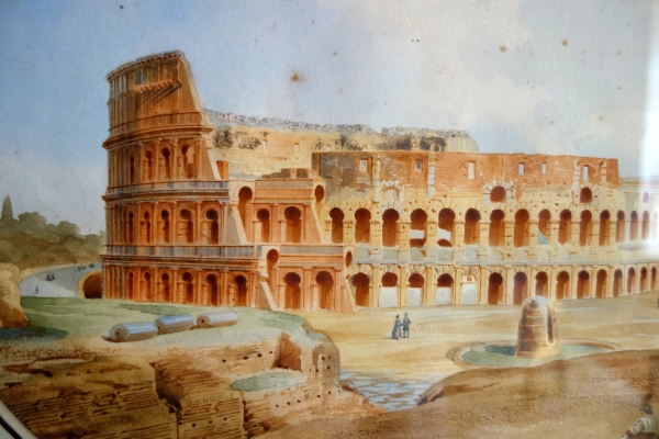 Victor-Jean Nicolle : view of the Coliseum in Roma, late 18th century watercolour
