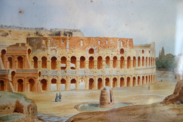 Victor-Jean Nicolle : view of the Coliseum in Roma, late 18th century watercolour