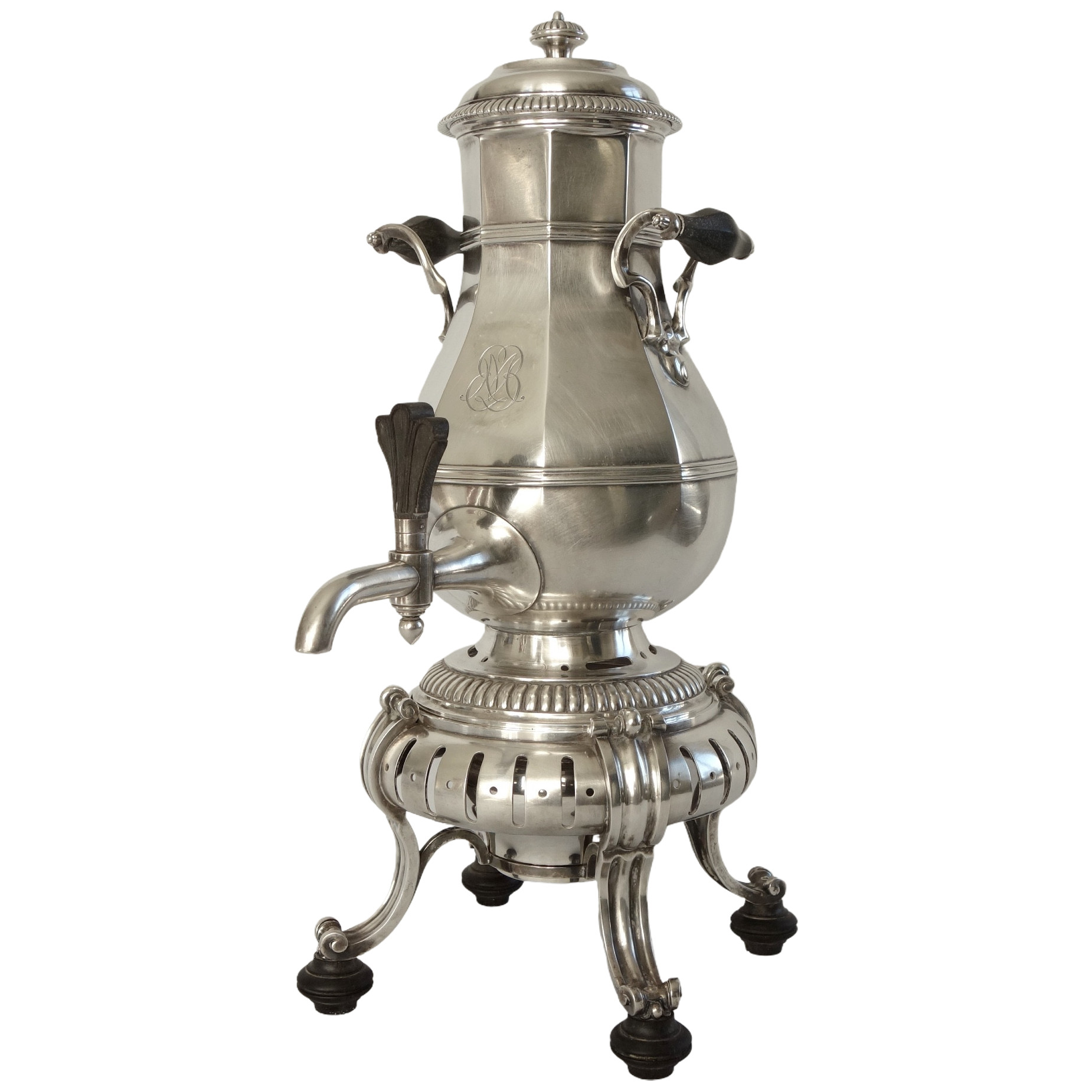 Cardeilhac : samovar / fontaine à thé de style Régence en métal argenté